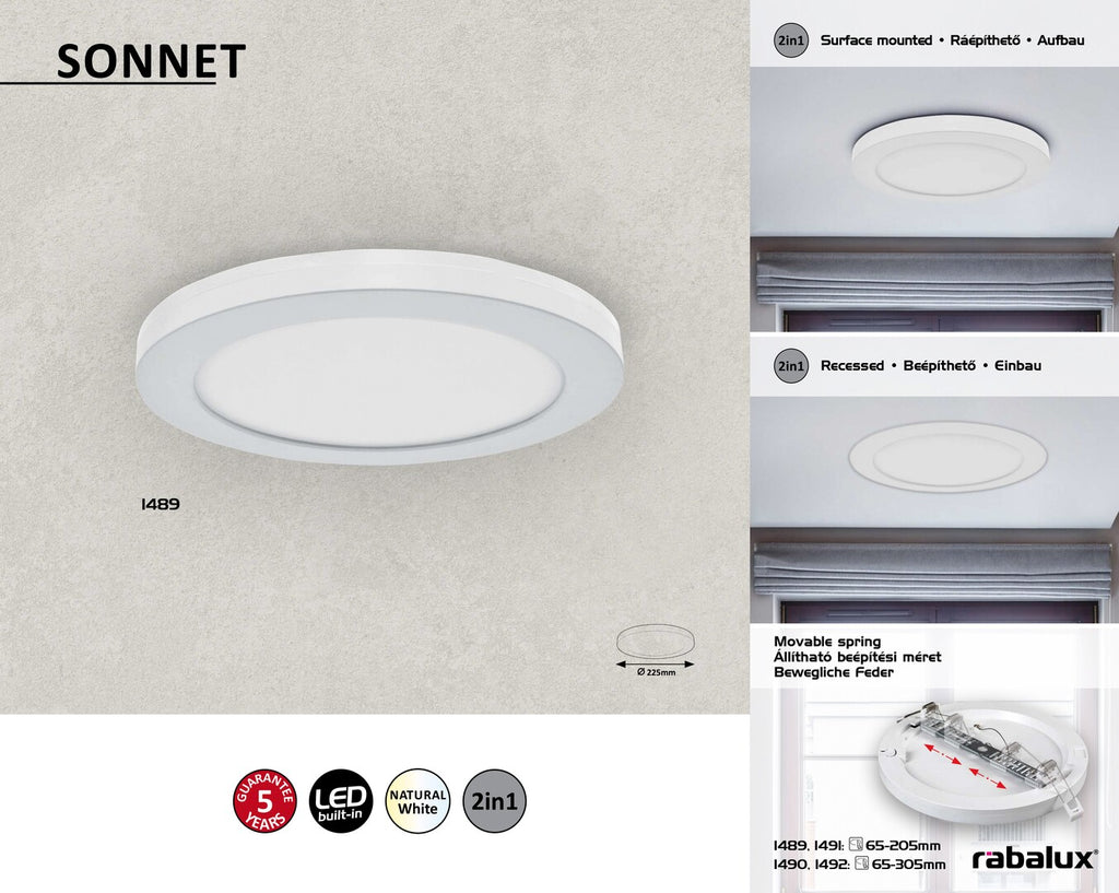 Plafoniera Rabalux Sonnet White 1489