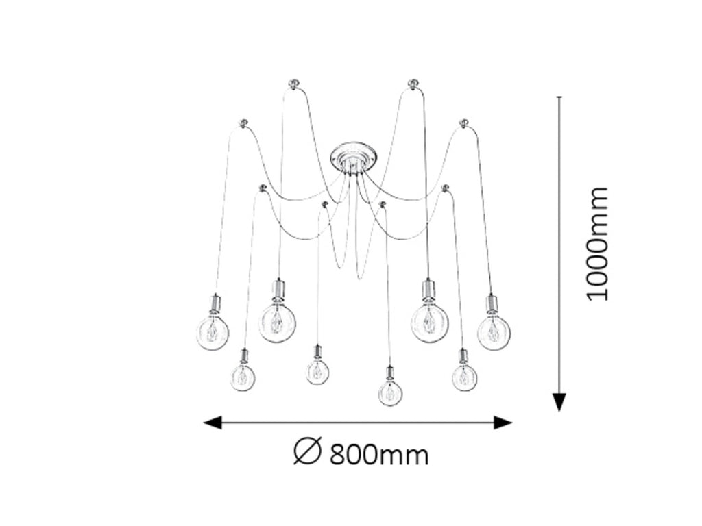 Candelabru Rabalux Caspar Mat Black 2224