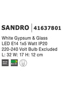 Aplica gips Nova Luce SANDRO 41637801
