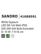 Aplica gips Nova Luce SANDRO 41688001