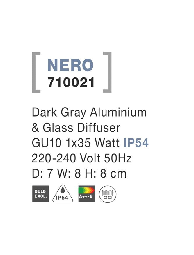 Aplica exterior  Nova Luce NERO 710021