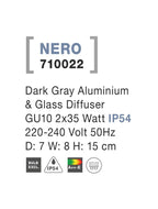 Aplica exterior iluminare sus/jos Nova Luce NERO 710022