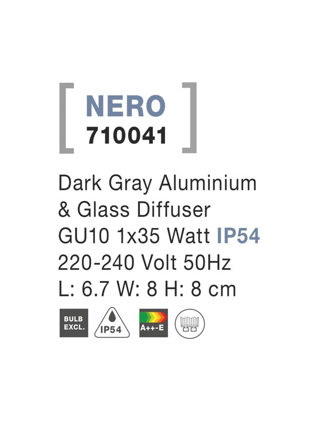 Aplica exterior  Nova Luce NERO 710041