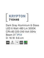 Spot aplicat exterior fatade/trepte Nova Luce KRYPTON 710446