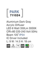 Aplica exterior Nova Luce PARK 711024