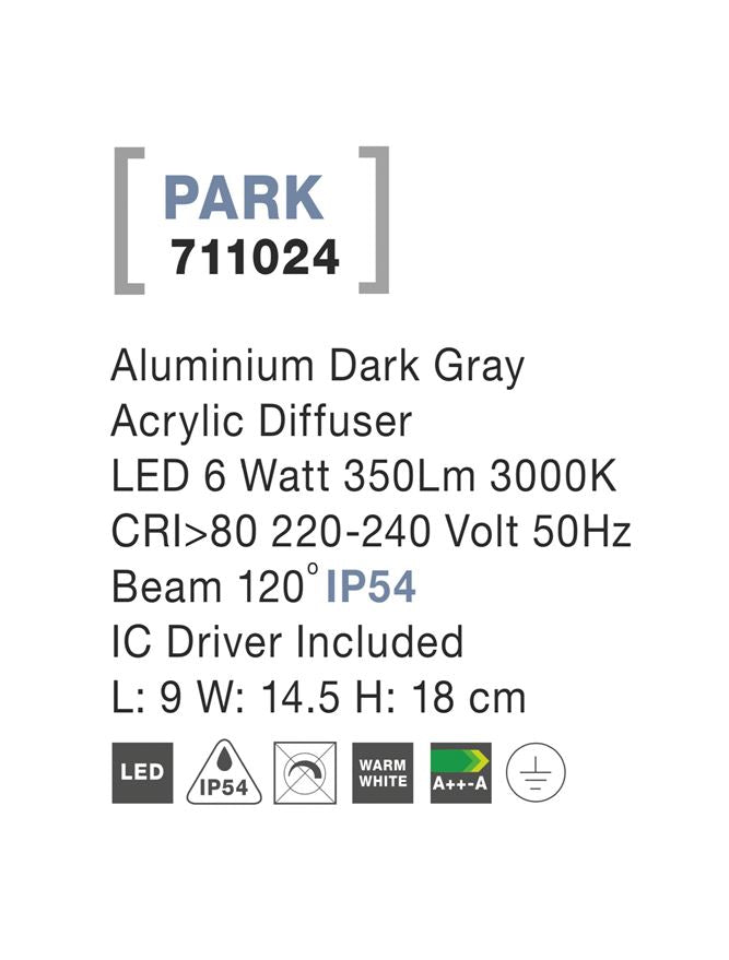 Aplica exterior Nova Luce PARK 711024