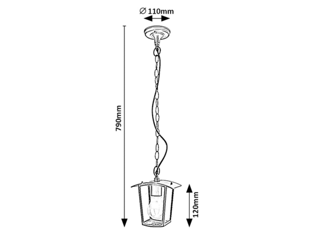 Pendul exterior Rabalux Taverna Black 7130