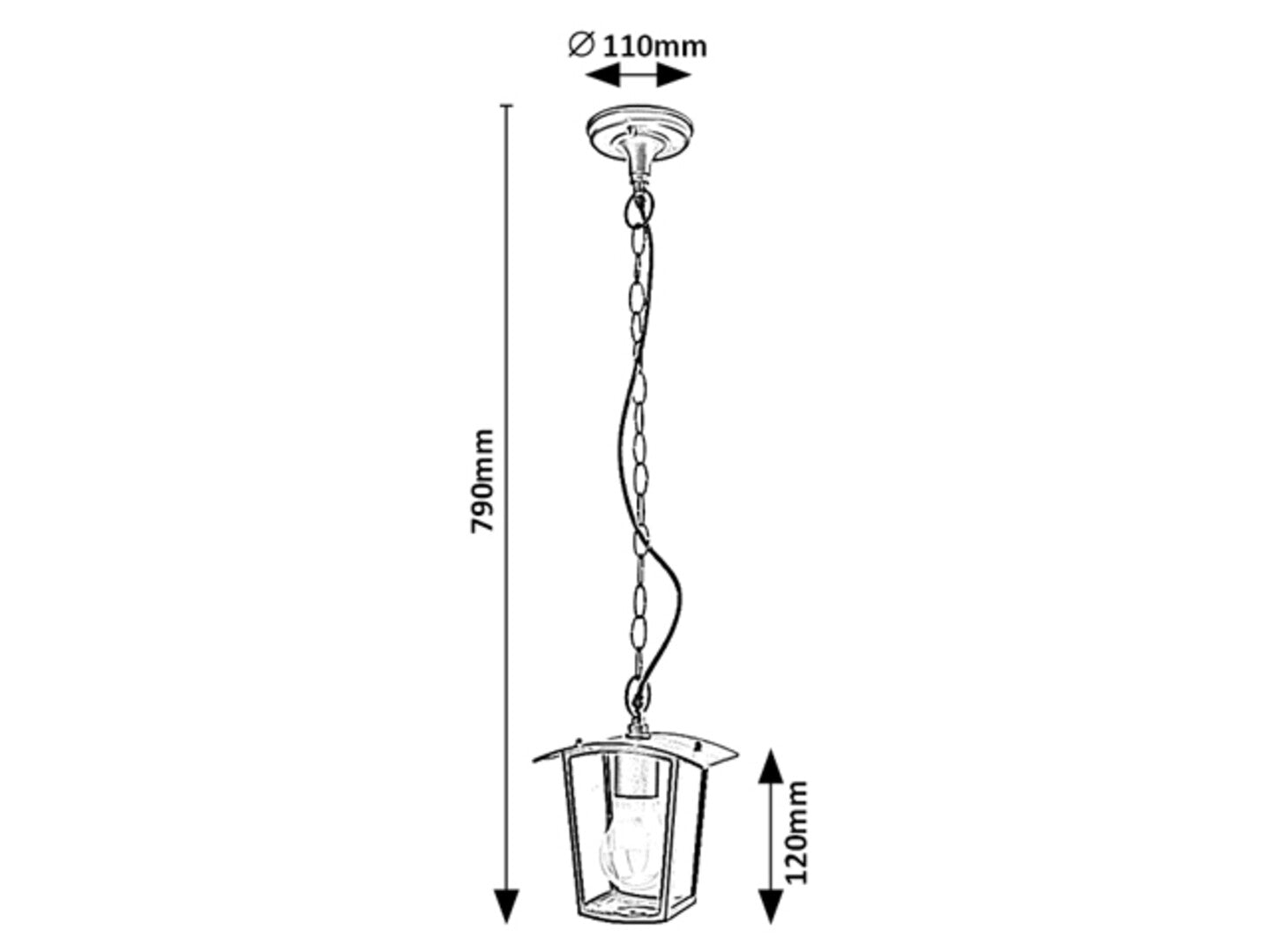 Pendul exterior Rabalux Taverna Black 7130