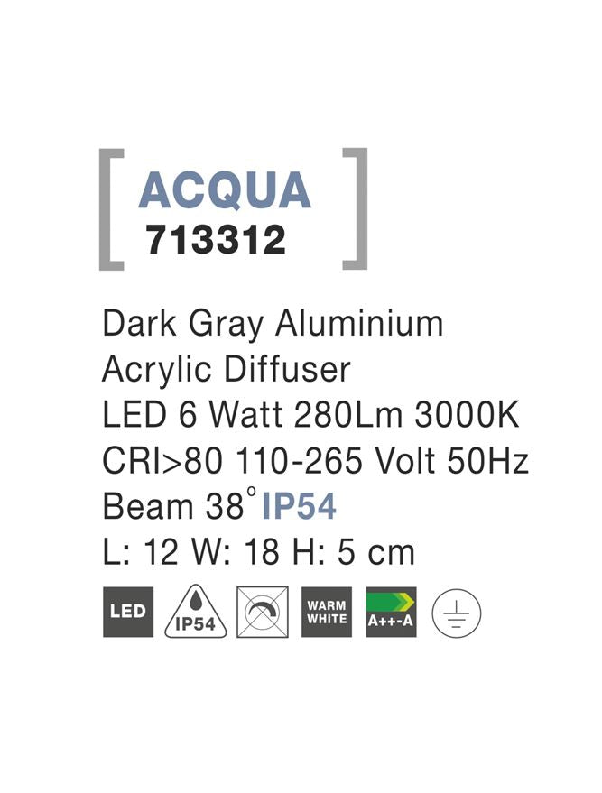 Aplica exterior Nova Luce ACQUA 713312