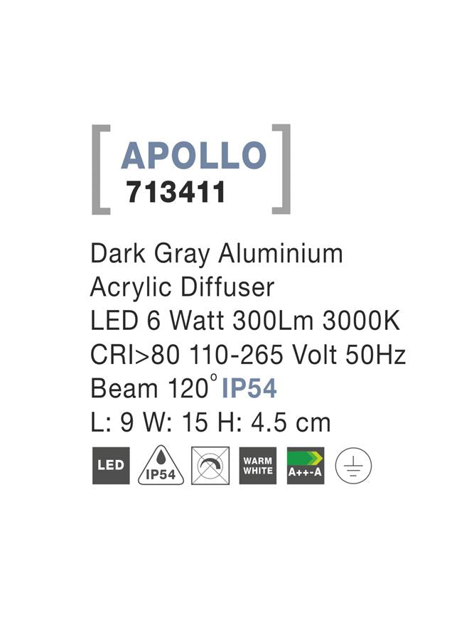 Aplica exterior Nova Luce APOLLO 713411