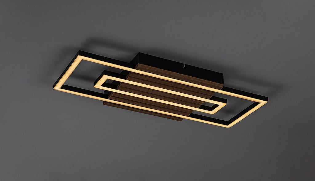 Plafoniera Rabalux Noxelle Mat Black Wood 71456
