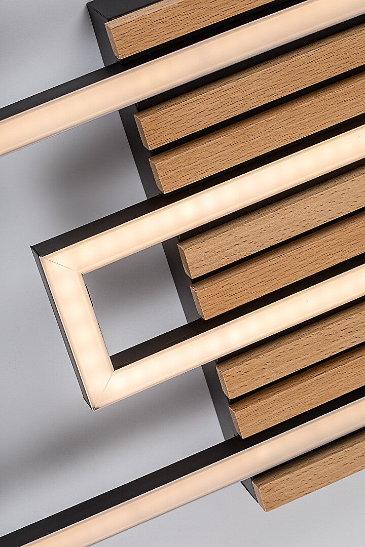 Plafoniera Rabalux Noxelle Mat Black Wood 71456