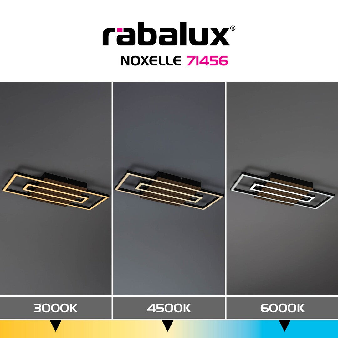Plafoniera Rabalux Noxelle Mat Black Wood 71456