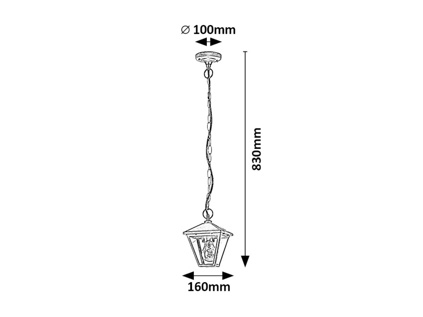 Pendul exterior Rabalux Paravento Black 7149