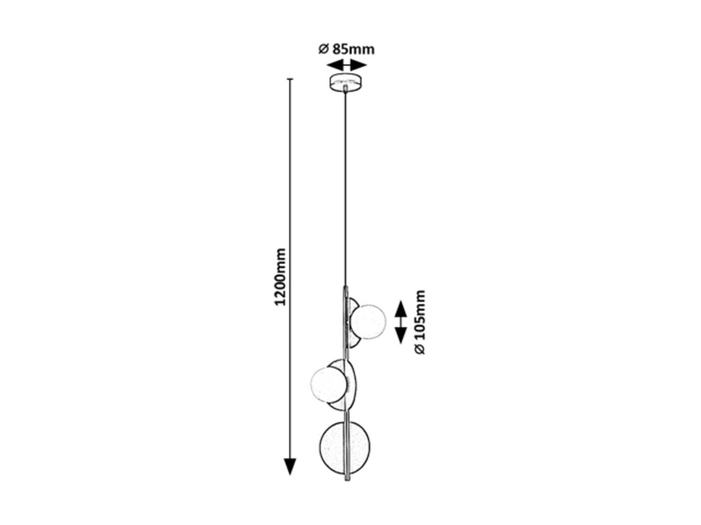Pendul Rabalux Jules Black 72224