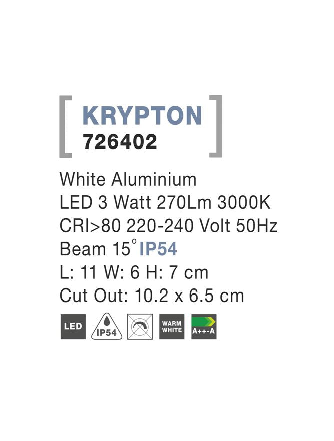 Spot incastrat exterior fatade/trepte Nova Luce KRYPTON 726402