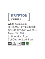 Spot incastrat exterior fatade/trepte Nova Luce KRYPTON 726402