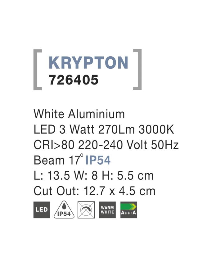 Spot incastrat exterior fatade/trepte Nova Luce KRYPTON 726405