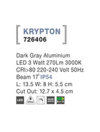 Spot incastrat exterior fatade/trepte Nova Luce KRYPTON 726406