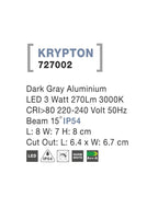 Spot incastrat exterior fatade/trepte Nova Luce KRYPTON 727002