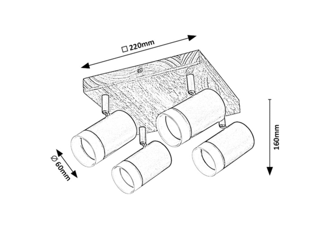Plafoniera Rabalux Toras Wood 73124