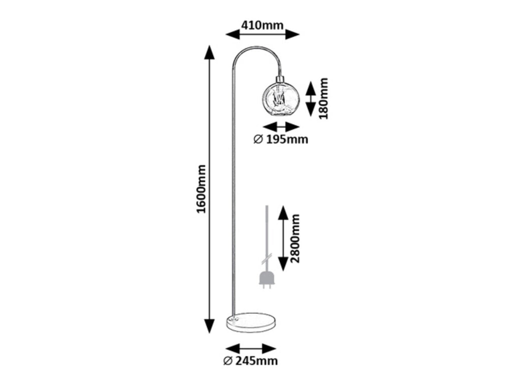 Lampadar Rabalux Ricardo Black 74025