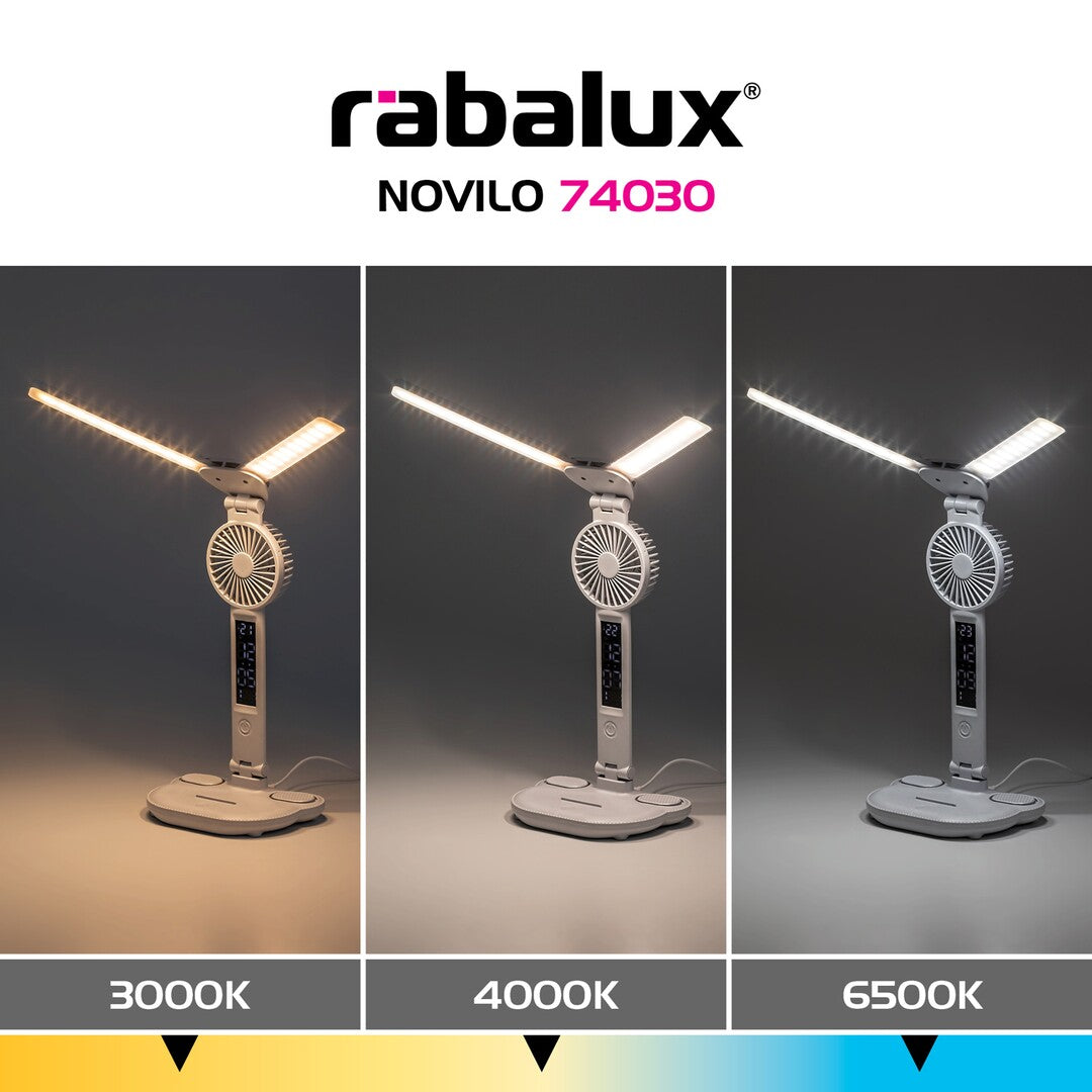 Veioza cu ventilator Rabalux Novilo White 74030