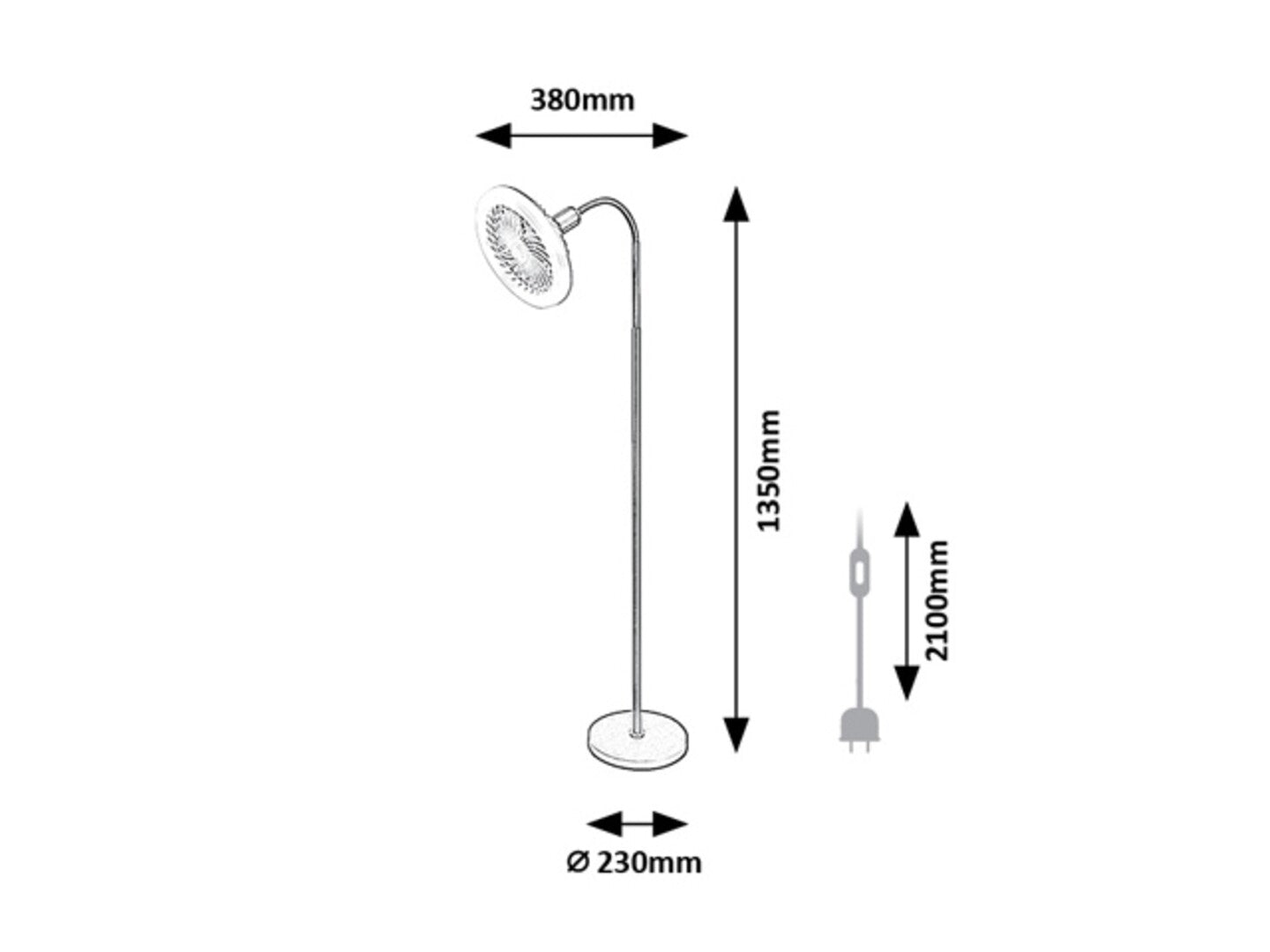 Lampadar cu ventilator Rabalux Venturo Black 74031