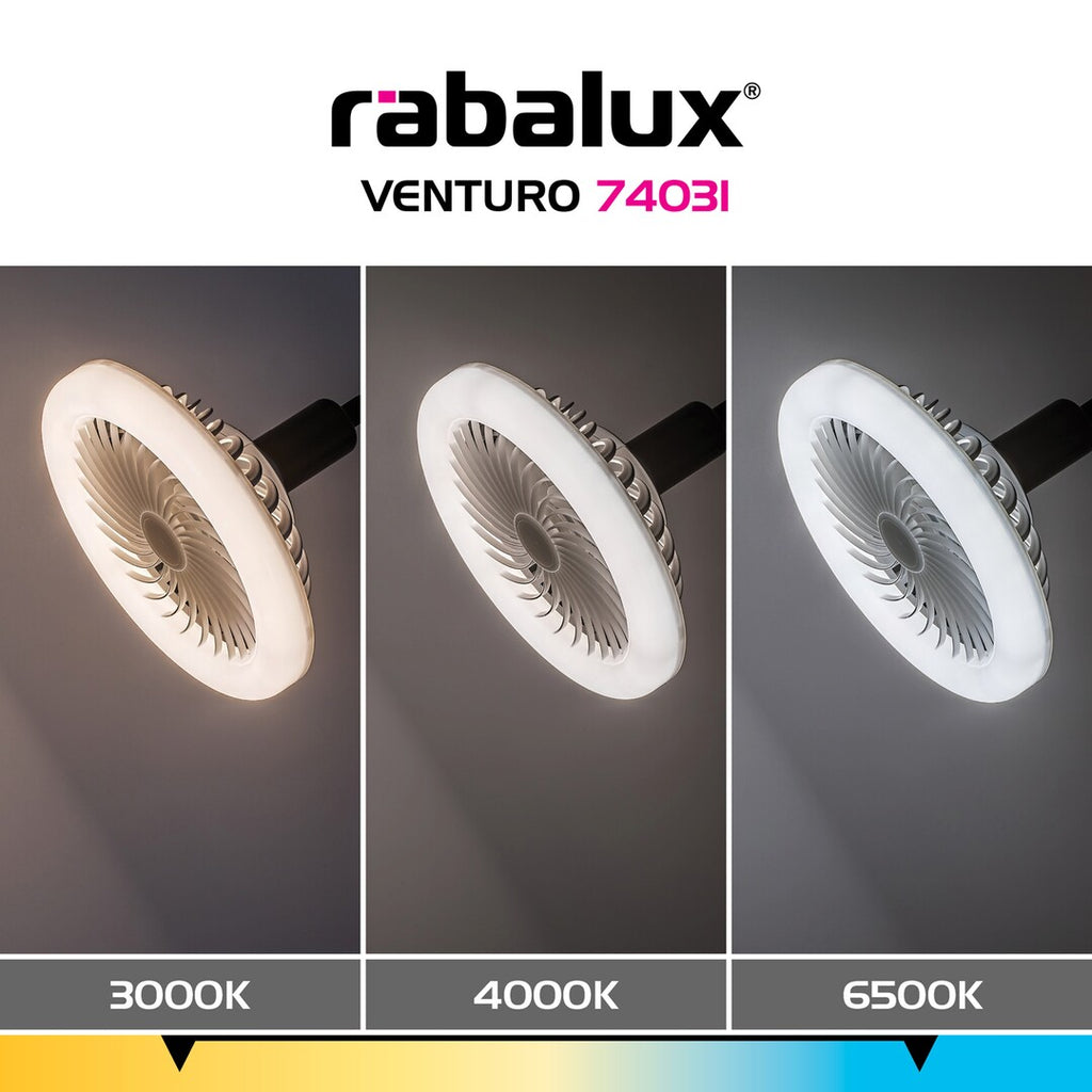 Lampadar cu ventilator Rabalux Venturo Black 74031