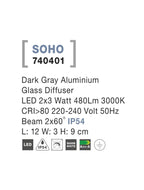 Aplica exterior iluminare sus/jos Nova Luce SOHO 740401