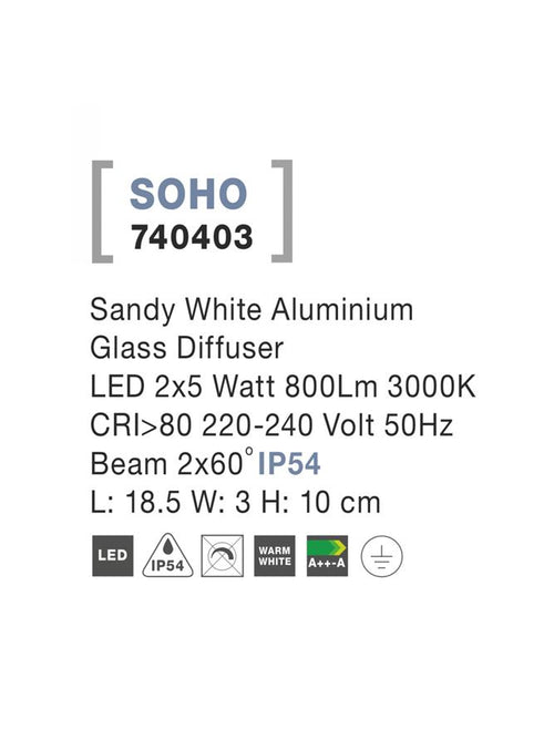 Aplica exterior iluminare sus/jos Nova Luce SOHO 740403