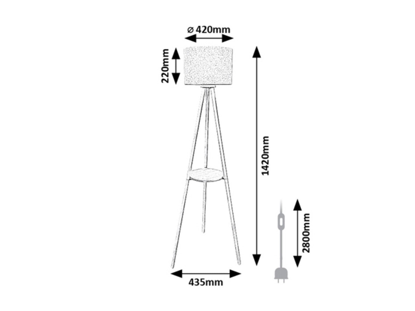 Lampadar Rabalux Trevia Wood 74108