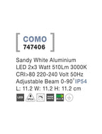 Aplica exterior unghi iluminare reglabil Nova Luce COMO 747406
