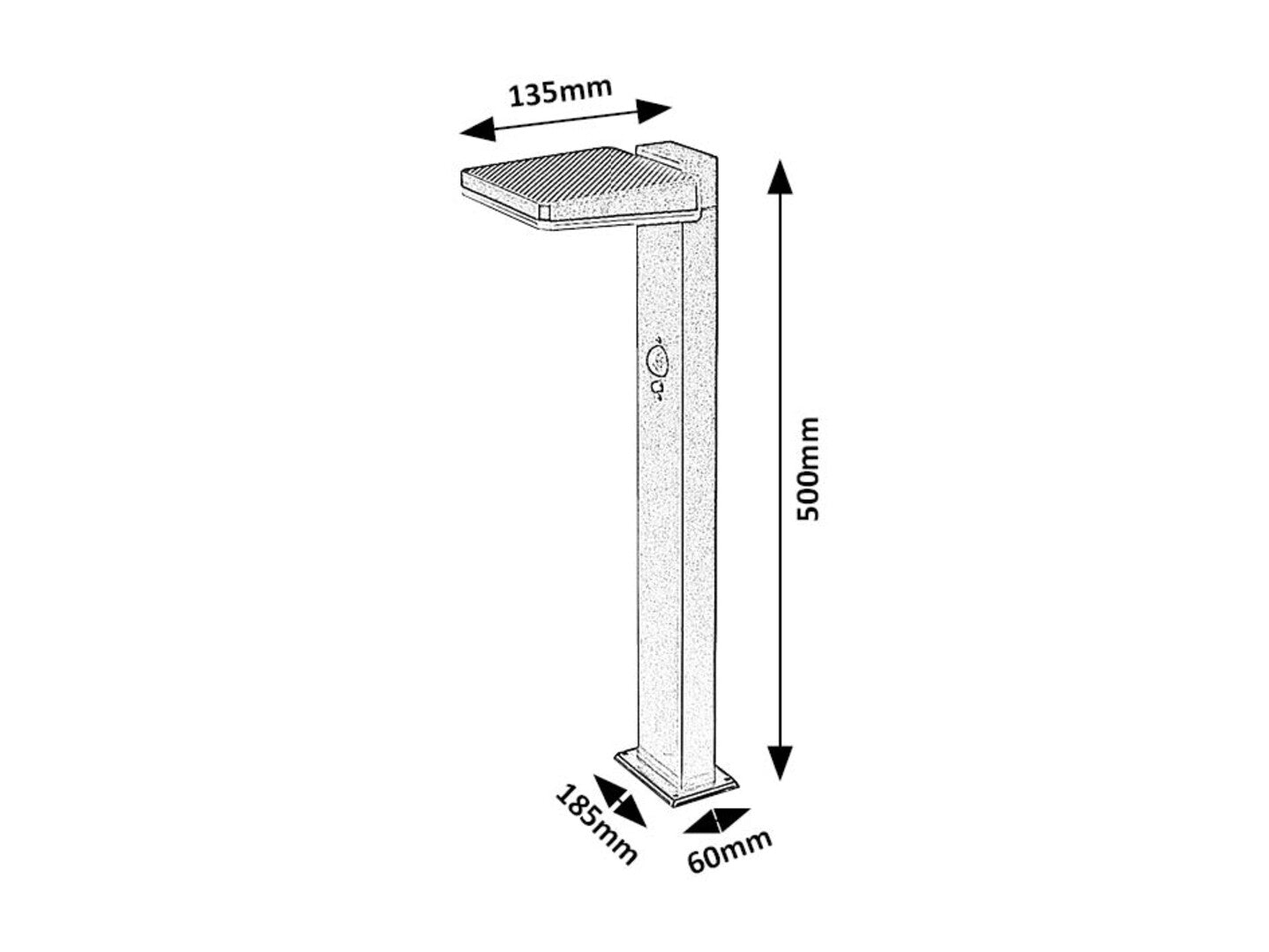 Stalp exterior solar Rabalux Lasset Black 77079