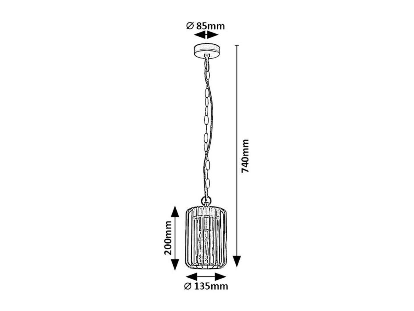 Pendul exterior Rabalux Tarpa Black 77107