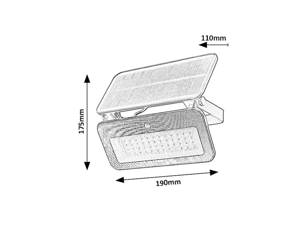 Proiector exterior solar Rabalux Tarcal Black 77160