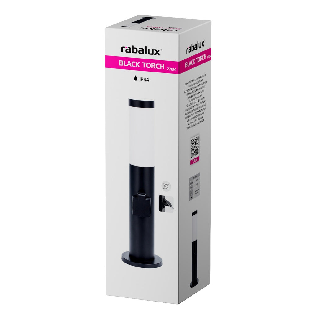 Stalp exterior cu priza Rabalux Black torch 77194