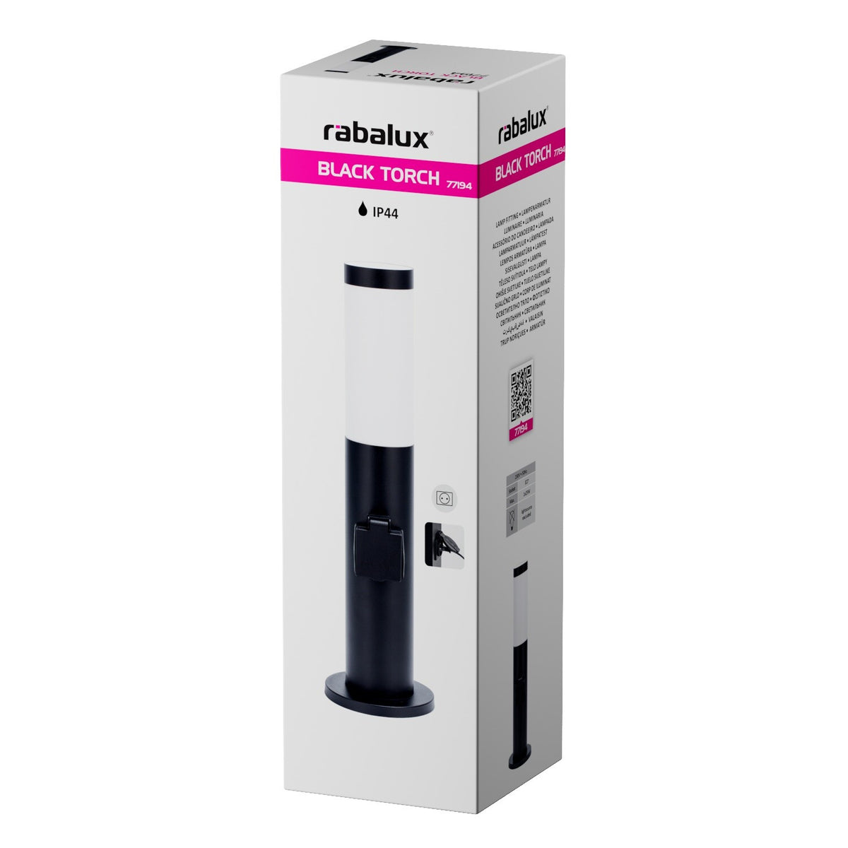 Stalp exterior cu priza Rabalux Black torch 77194