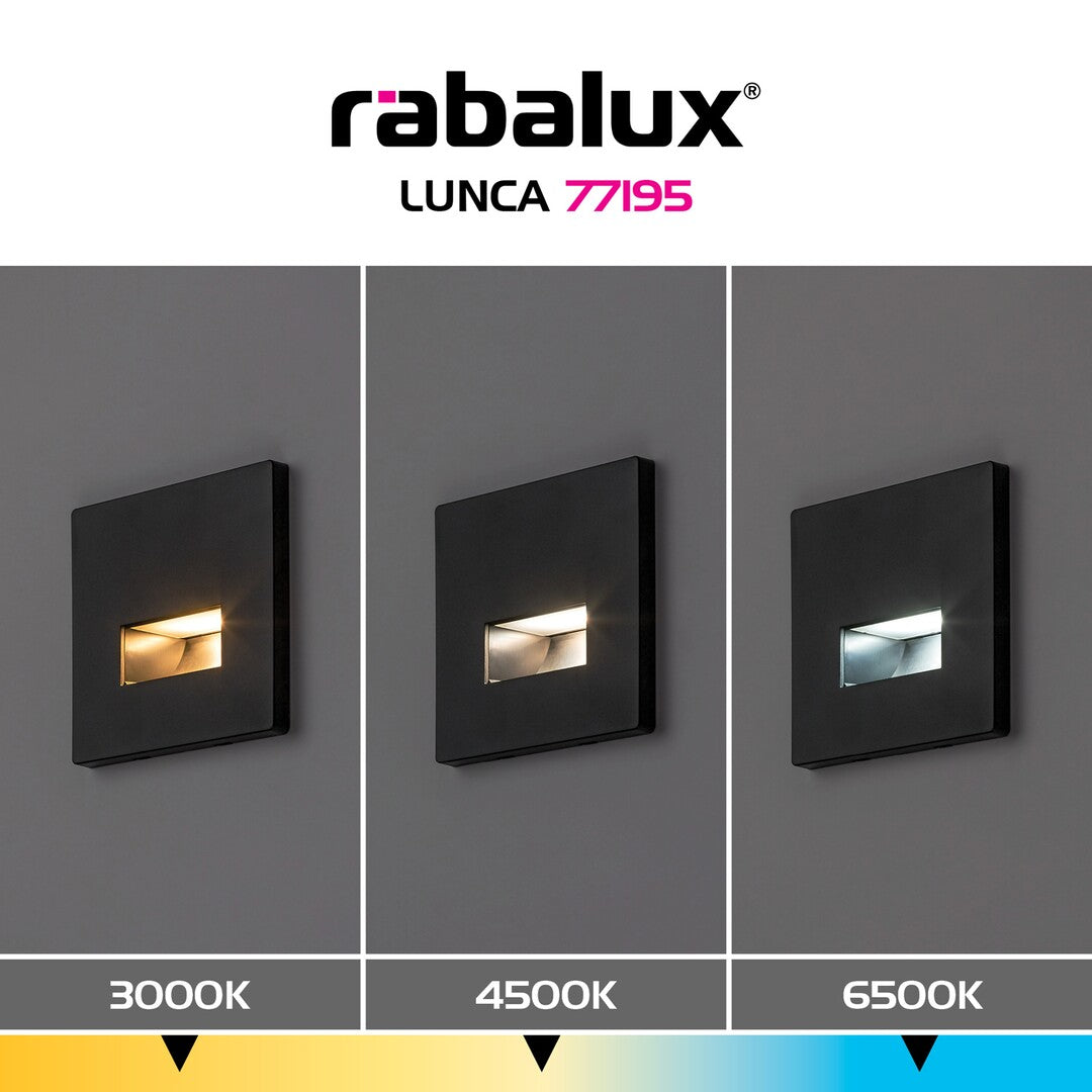 Spot incastrat trepte Rabalux Lunca Black 77195