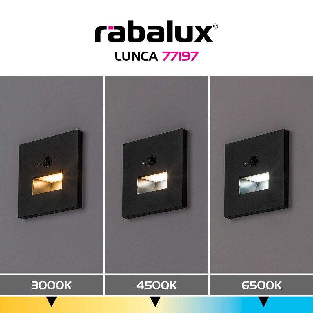 Spot incastrat trepte Rabalux Lunca Black 77197