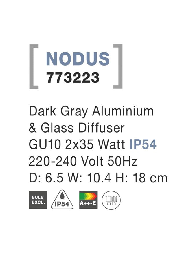 Aplica exterior iluminare sus/jos Nova Luce NODUS 773223
