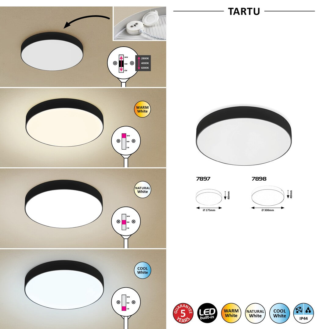 Plafoniera baie Rabalux Tartu Mat Black 7897