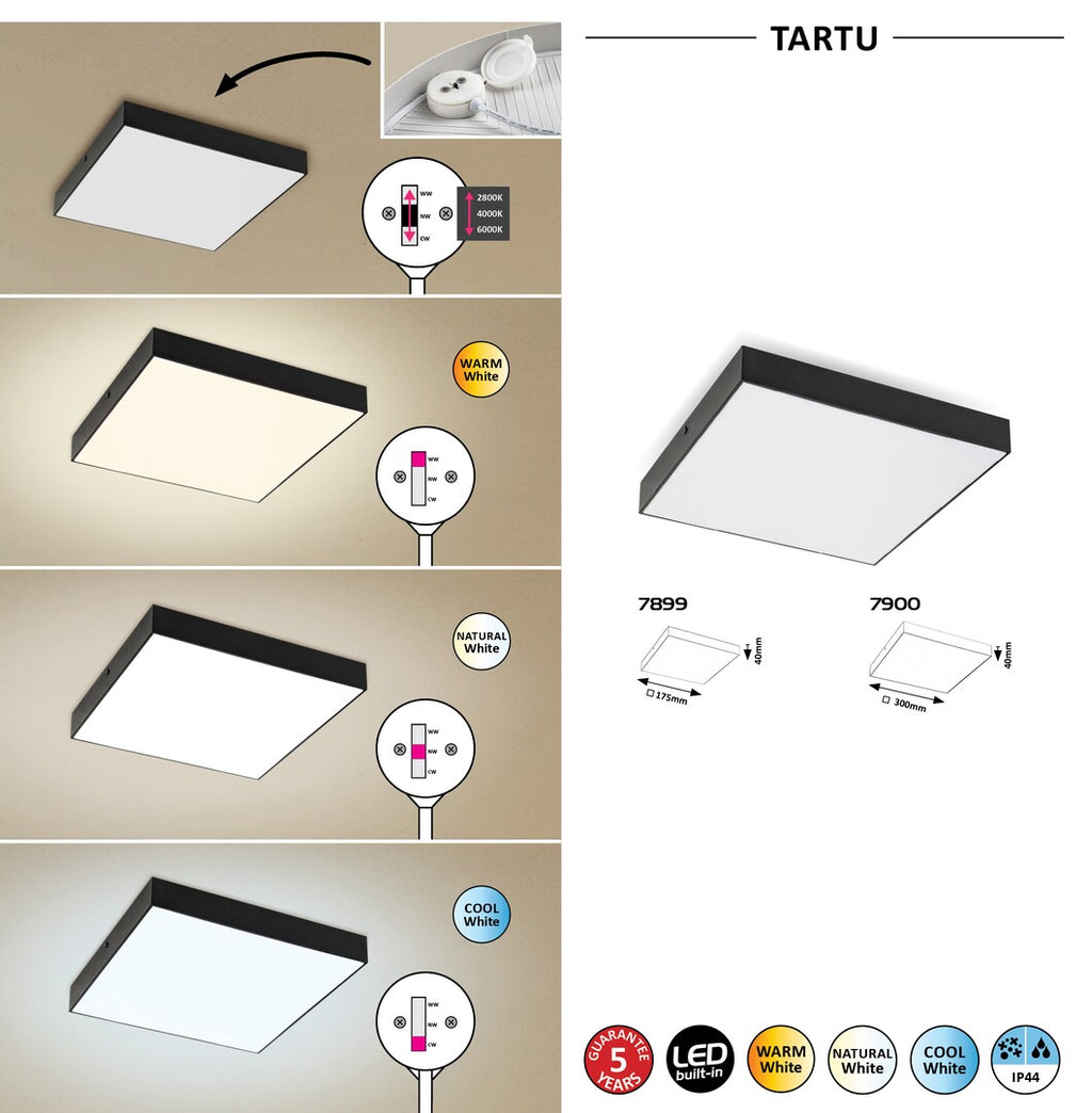 Plafoniera baie Rabalux Tartu Mat Black 7899