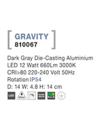 Aplica exterior Nova Luce GRAVITY 810067