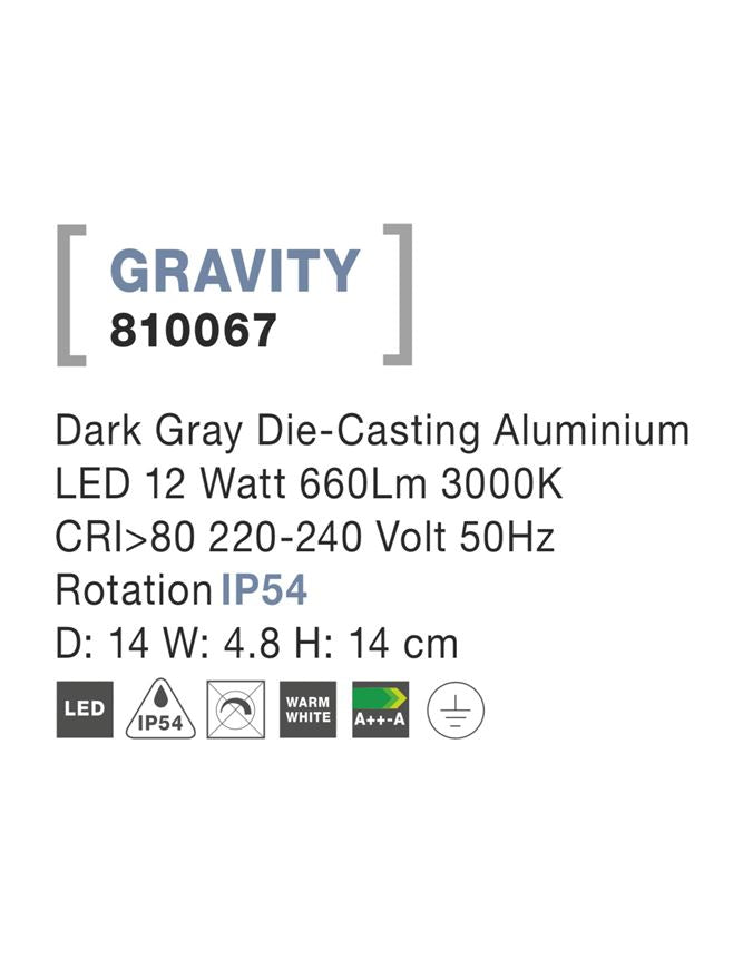 Aplica exterior Nova Luce GRAVITY 810067