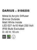 Plafoniera Nova Luce DARIUS 8186205