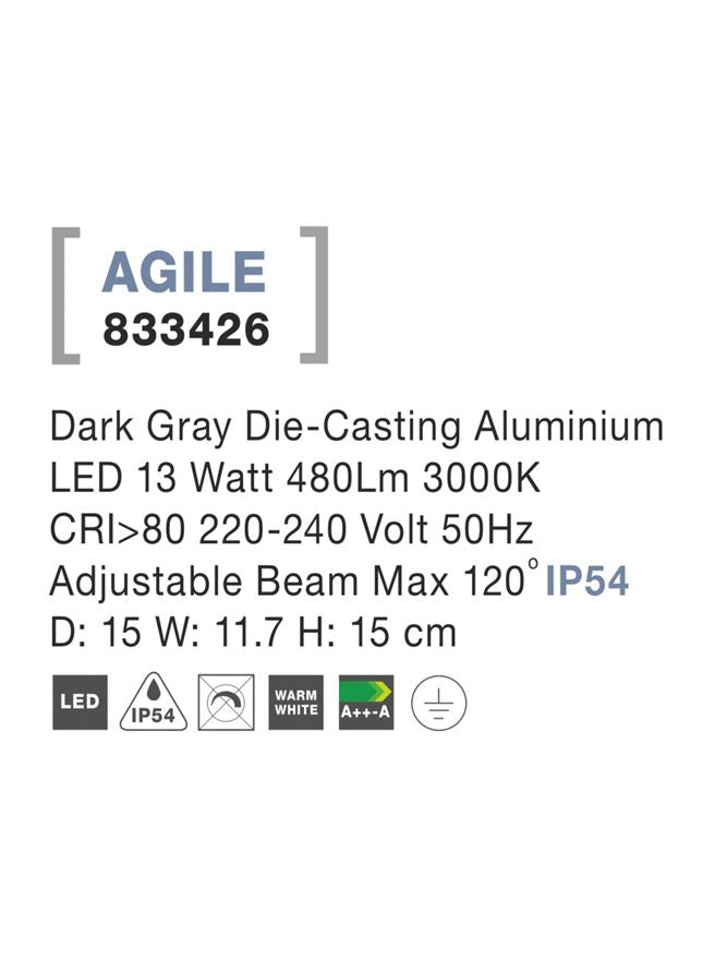 Aplica exterior Nova Luce AGILE 833426