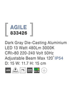 Aplica exterior Nova Luce AGILE 833426