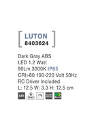 Spot aplicat exterior fatade/trepte Nova Luce LUTON 8403624