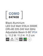 Aplica exterior unghi iluminare reglabil Nova Luce COMO 847408